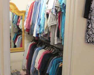 Ladies clothing mostly size L and XL, shoes size 7.5.  