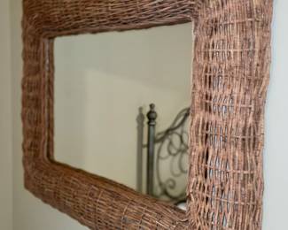 Rattan mirror