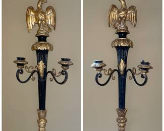 Antique Eagle Top Gilt Wall Sconce