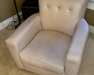 Baker Furn. Co. white leather chair