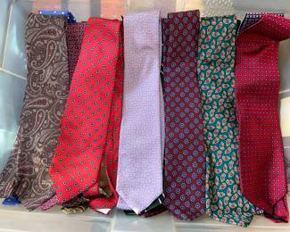 Over 20 Brooks Brothers silk ties. Other ties include Jim Thompson, Charvet, Salvatore Ferragamo, and Bird Dog Bay