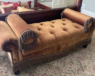 Brown Velvet Settee