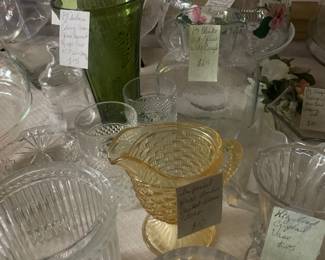 Beautiful vintage and modern glassware, cake/pie keepers, pizza/pie keepers