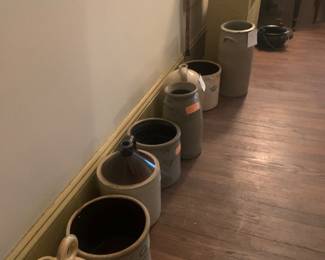 Salt glazed stoneware crocks