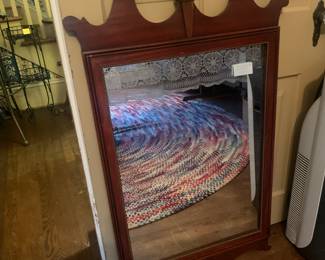 Beautiful wood framed hanging mirror