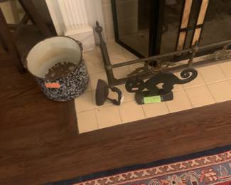 Cast iron boot scraper/doorstop 