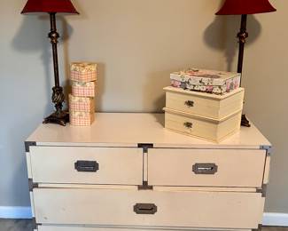 Campaign Style Chest, Lamps and boxes