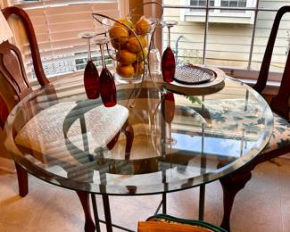 Elegant Glass Table with metal base