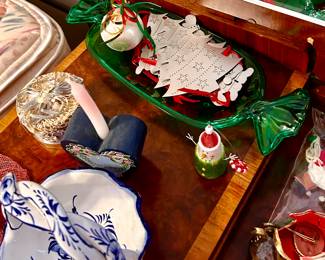 Ceramic Candy Dish, Blue & White
