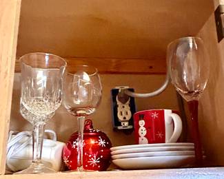 Wine Glasses and Christmas Serving