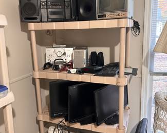 ELECTRONICS! Boom Box, Portable CD Player with Speakers, Vintage Portable TV, Monitors and TVs, small Heaters, DVD Player