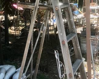 Antique wooden ladders