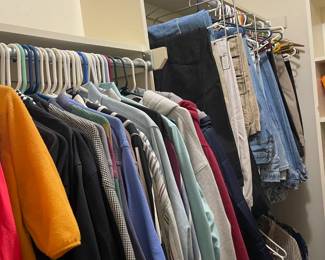 Nicer men's polo and button down shirts, Wrangler and Levi's jeans, khakis.