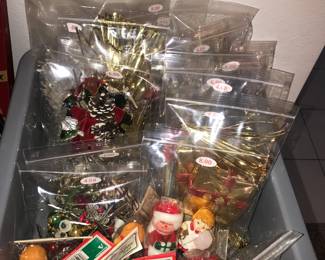 Items Located In The Living Room ~ Table Full Of Vintage Christmas Decor