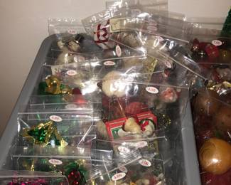 Items Located In The Living Room ~ Table Full Of Vintage Christmas Decor