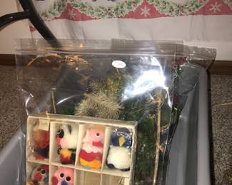 Items Located In The Living Room ~ Table Full Of Vintage Christmas Decor