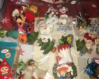 Items Located In The Living Room ~ Table Full Of Vintage Christmas Decor
