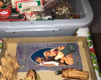 Items Located In The Living Room ~ Table Full Of Vintage Christmas Decor