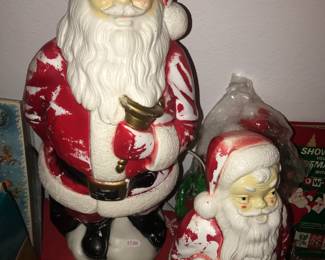 Items Located In The Living Room ~ Table Full Of Vintage Christmas Decor