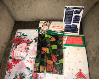 Items Located In The Living Room ~ Table Full Of Vintage Christmas Decor