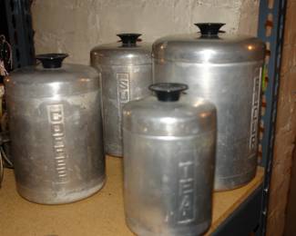 Vintage aluminum canisters