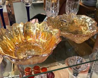 Irridescent Amber Bowls