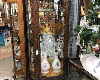 Beautiful rocco style china cabinet...one corner needs attention - as found