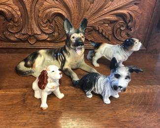 Love our ceramic Dogs.  Scottish Terrier is from Germany. If you collect ceramic dogs, the German Shepherd, Bull Dog, Spaniel and Terrier are beautiful and in great condition.