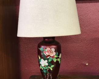 Love these cloisonné Lamps (pair) Blood Red Glass Japanese
