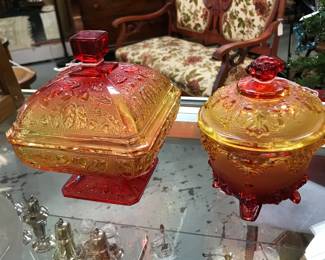 Vintage Amberina Carnival Glass