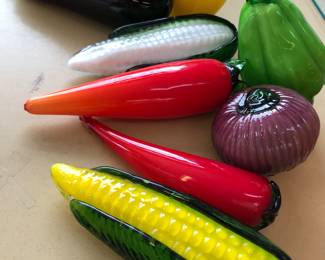 Love these blown glass vegetables - no chips