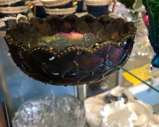 Carnival Glass Nappie Bowl