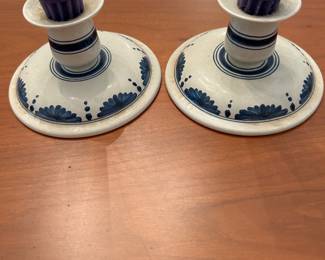 DELFT CANDLE HOLDERS.