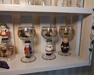 Goebel West Germany Etched Wine Glasses