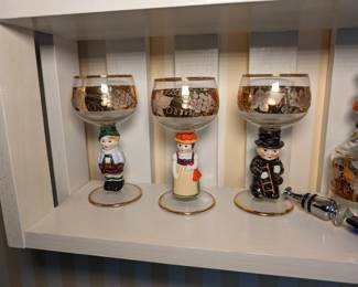 Goebel West Germany Etched Wine Glasses