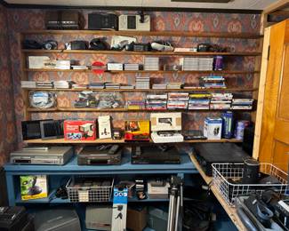 Electronics, CDs, DVDs, Cameras, Tripods, Radios, Atari cartridges
