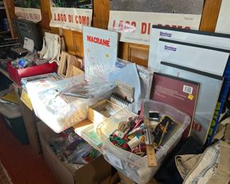 Craft, needlework and sewing supplies.