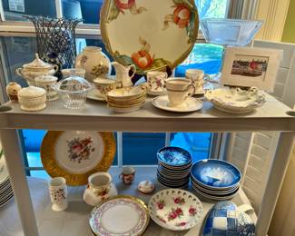 B&G collector's plates, antique hand-painted pieces, mini cup & saucers