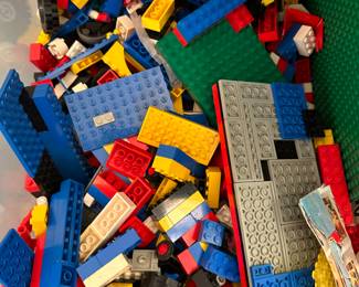 Legos - a plastic tote full!