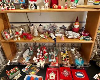 Lots of vintage Christmas and NIB ornaments