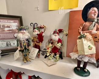 Mark Roberts Christmas Fairies with original boxes and a Byers Choice Carolers Witch