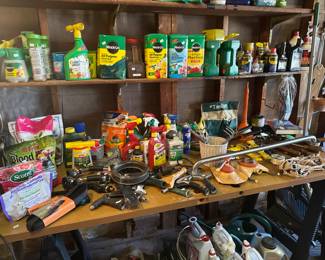 Yard care equipment, chemicals and fertilizers.