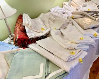 Just in time for the season! Beautiful formal linens. Tablecloth and napkin sets, placemat and napkin sets, single tablecloths.
