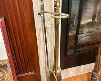 Brass fireplace tools- $20