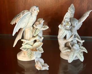 Porcelain Waxwing pieces- Left one broken, Right one labeled "Robin 6638"- $10