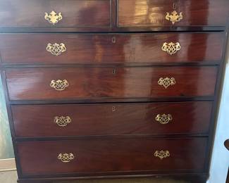 6 draw solid mahogany- Brass pulls circa 1850- $400 or best offer 