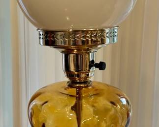 Milk/Amber glass lamp- $95 or best offer