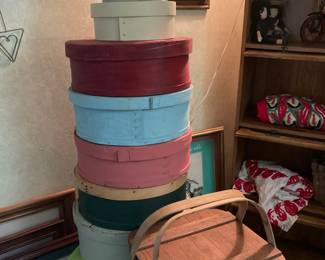 Painted cheese boxes 