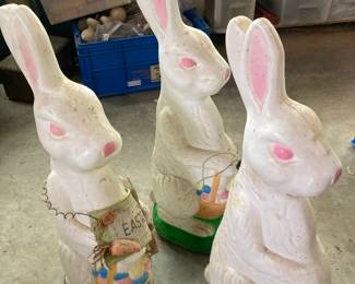Three bunny blow molds