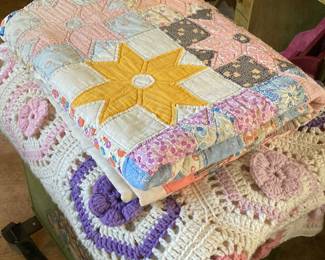 Handmade quilt - fancy crocheted bed cover 